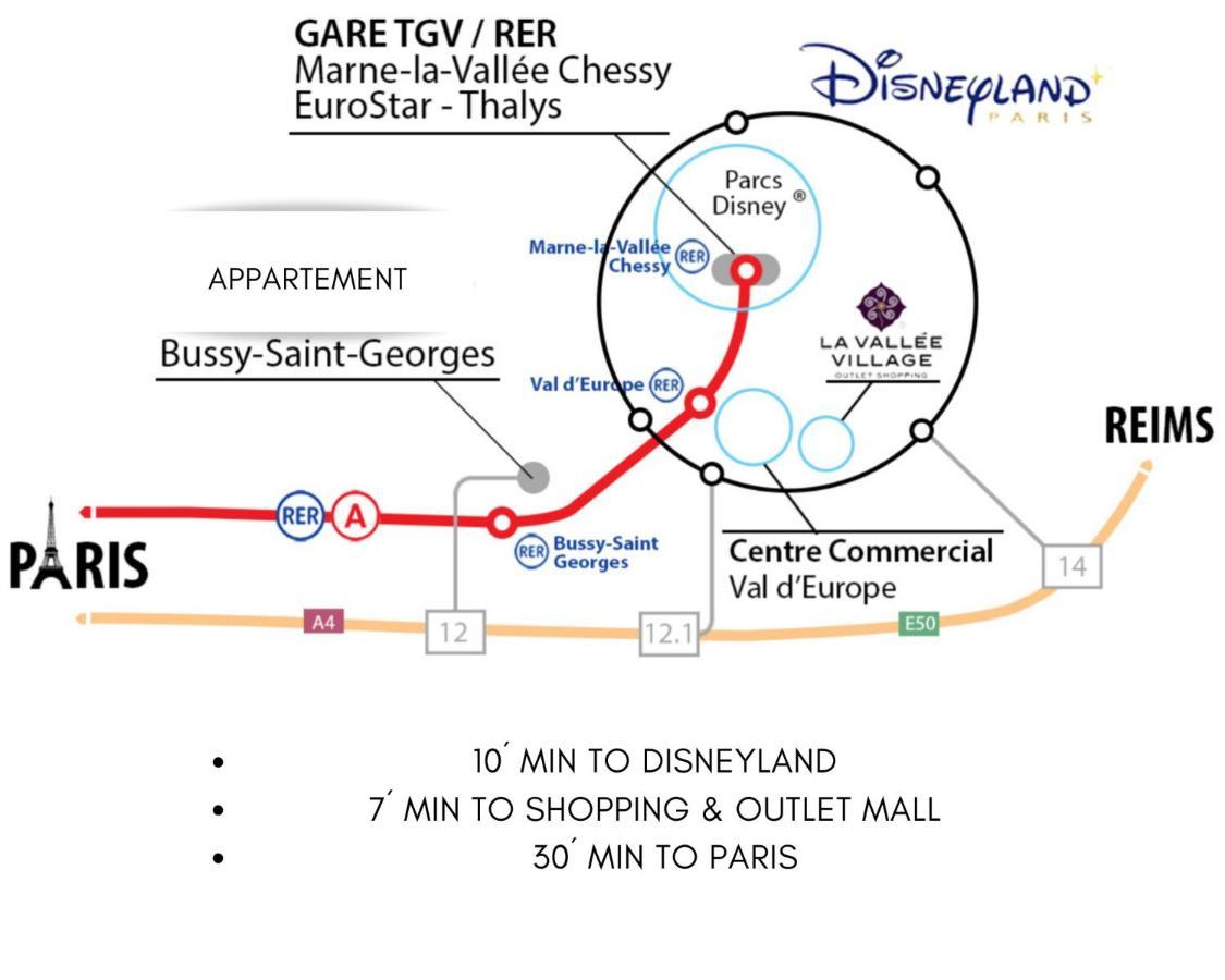 Top Location Apartment 10 Min Disneyland Bussy-Saint-Georges Eksteriør bilde
